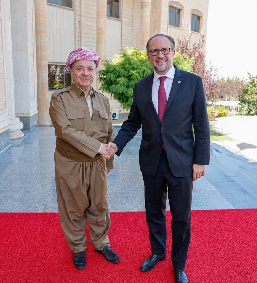 کۆبوونەوەی سەرۆک بارزانی و وەزیری دەرەوەی نەمسا 